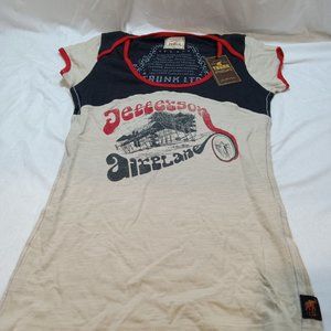 Trunk Ltd. Limited Edition Jefferson Airplane Womens T-Shirt Cap Sleeve Tan